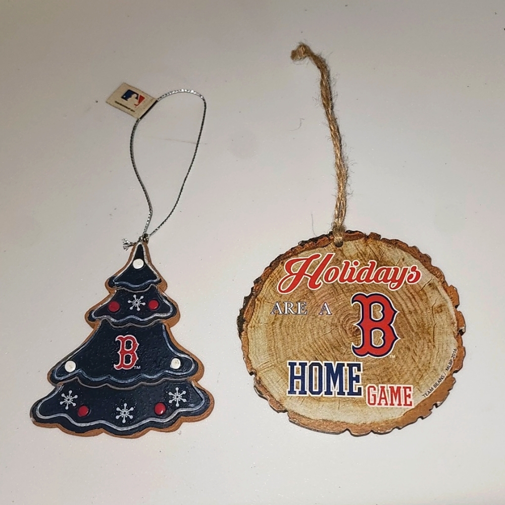 Boston Red Sox ornaments set of 2